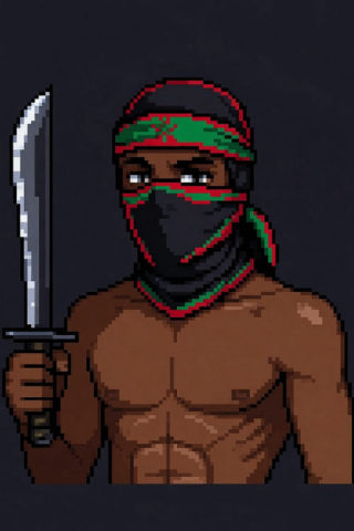 Invader 1, holding a blade